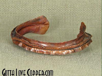Crazy Folded Copper Cuff