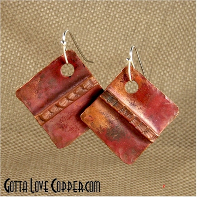 Folded Copper Earrings