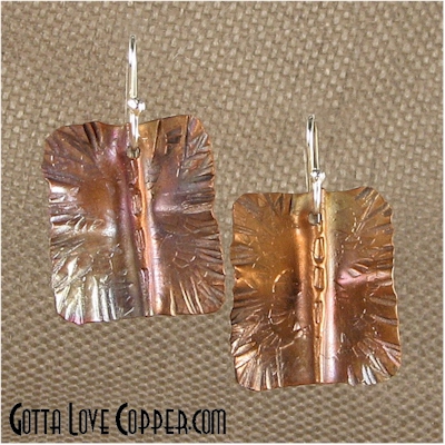 Folded Copper Earrings