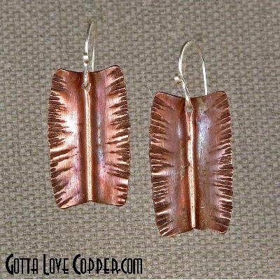 Folded Copper Earrings