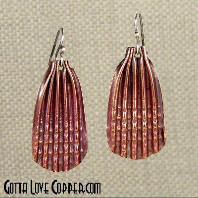 Folded Copper Earrings