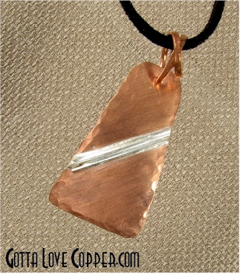 Copper Pendant with Sterling Highlights