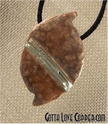 Copper Pendant with Silver Highlights