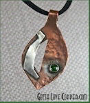 Negative Space Pendant with Jade Cabochon