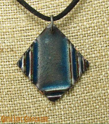 Enameled Square Pendant